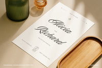Elegant wedding invitation design using The Romance script font - Modern calligraphy style for luxury events