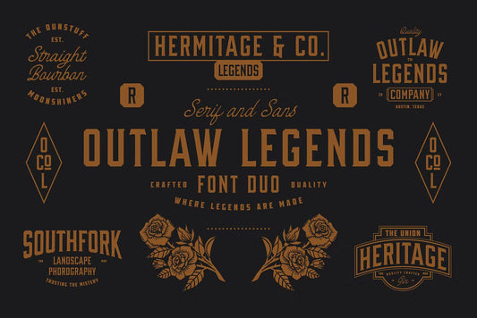 OUTLAW LEGENDS Font Duo + Extra