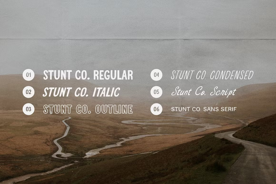 STUNT CO. Font Family + Extra