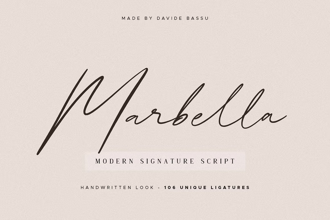 Marbella – A Handcrafted Signature Font
