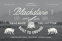 Blackstone Handmade Font Trio - Vintage outdoor font collection including script, display and caption styles