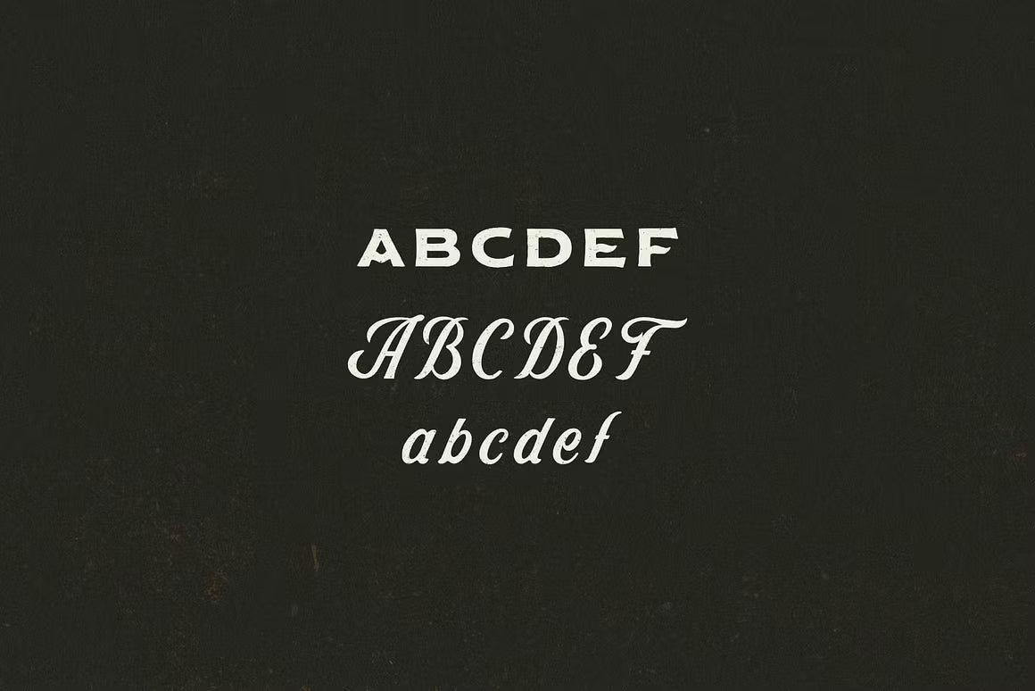 Midland font full alphabet A-Z, lowercase letters and numbers preview