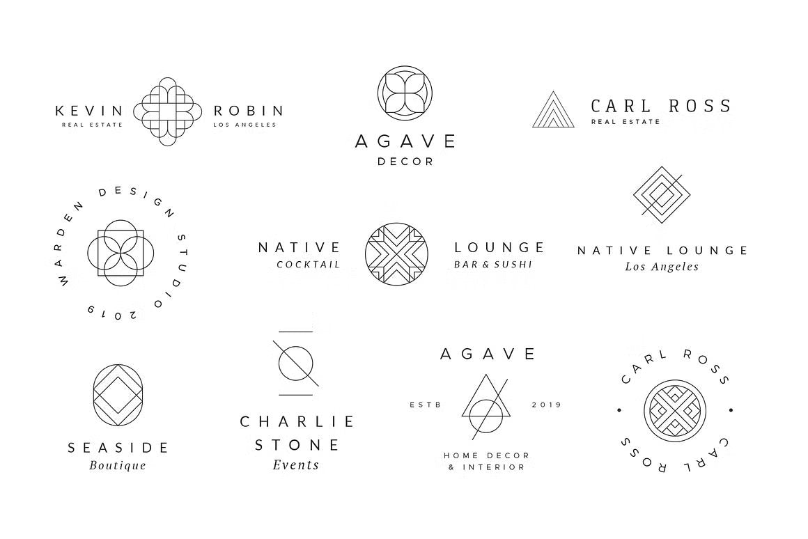 Minimal Geometric Logos - Volume 1