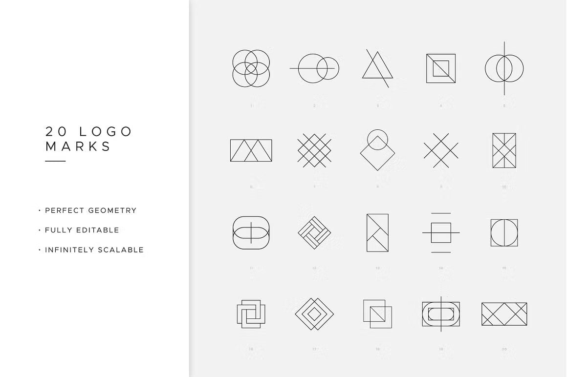 Minimal Geometric Logos - Volume 2